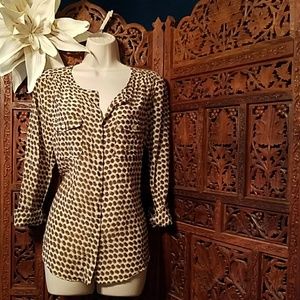 Loft long sleeve button up shirt small